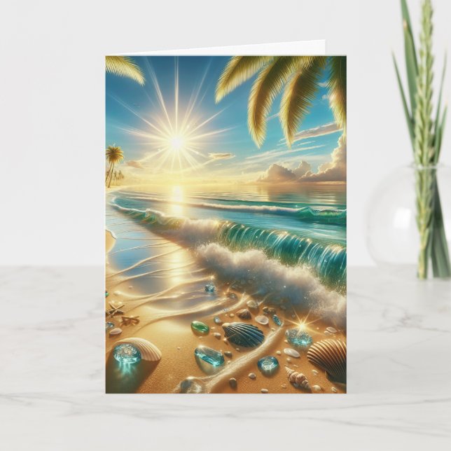 Happy Anniversary Magical Coast Personalized Card (Front)