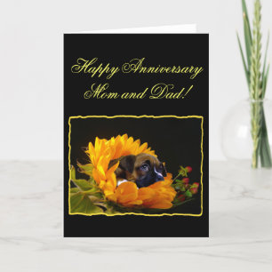 Happy Anniversary mom and dad Boxer Greeting Card
