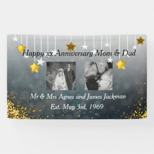 Happy Anniversary Mom and Dad Old and New Photo Banner