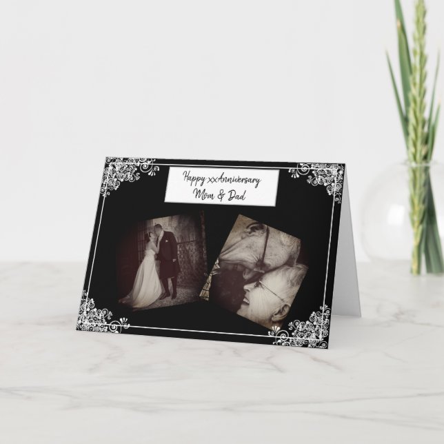 Happy Anniversary Mom and Dad Photo Card (Front)