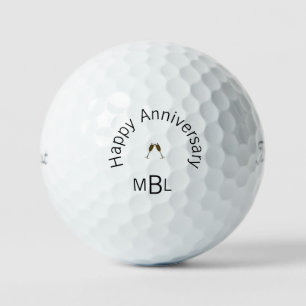 Happy Anniversary Monogram Titleist Pro VI II Golf Balls