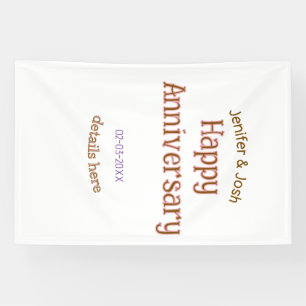 happy anniversary name golden pink details trendy banner