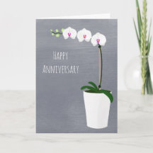 Happy Anniversary | Orchids | Flowers Note Card