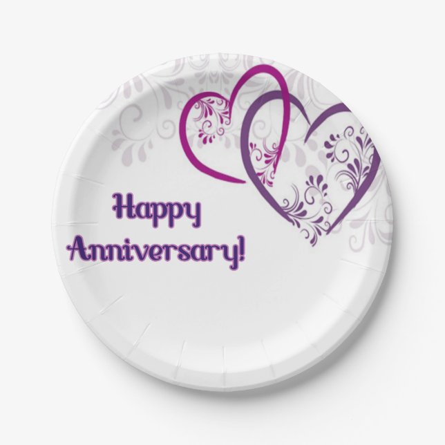 Happy Anniversary! Paper Plate (Front)
