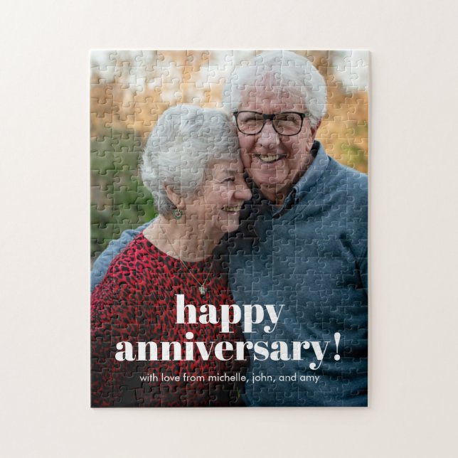 Happy Anniversary Parents Wedding Keepsake Photo Jigsaw Puzzle (Vertical)