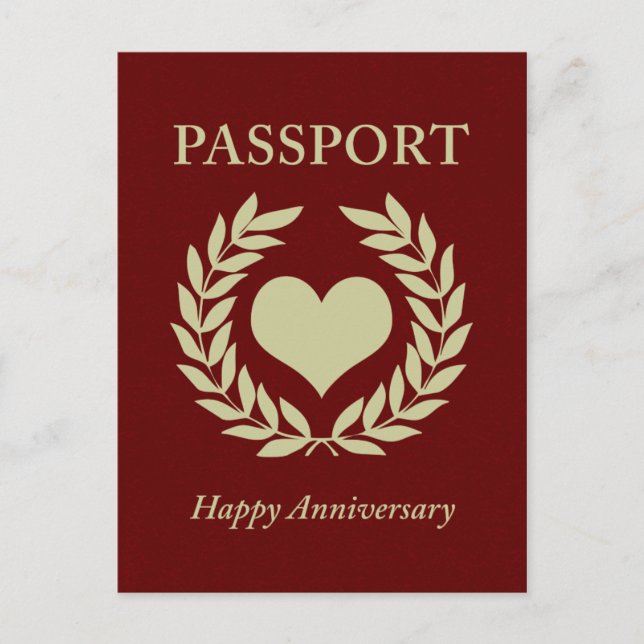 happy anniversary passport postcard (Front)