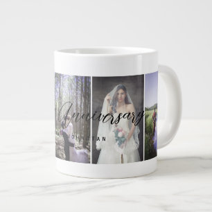 Happy Anniversary Photo Collage Mug Vertical Photo