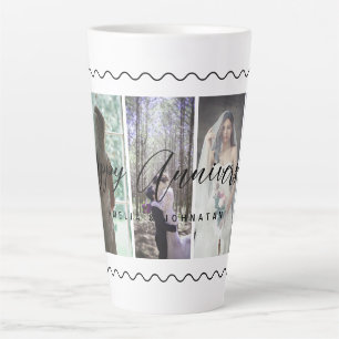 Happy Anniversary Photo Collage Mug Vertical Photo