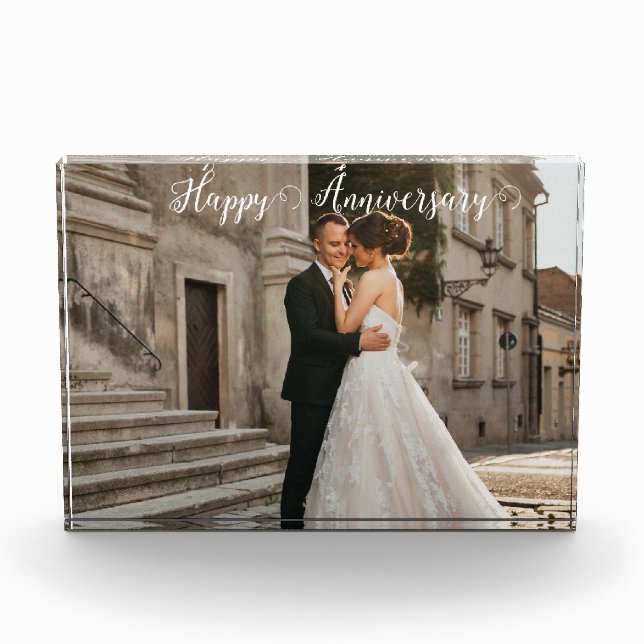 Happy Anniversary Photo- Personalized couple  Photo Block (Front)