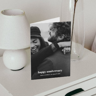 Happy Anniversary Photo Trendy Romantic Card
