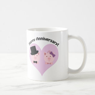 Happy Anniversary Pig couple Coffee Mug