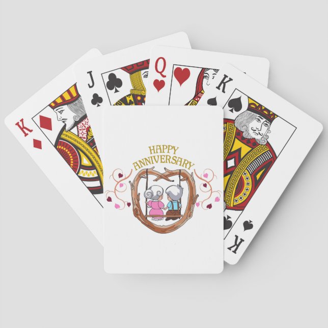 Happy Anniversary Playing Cards (Back)