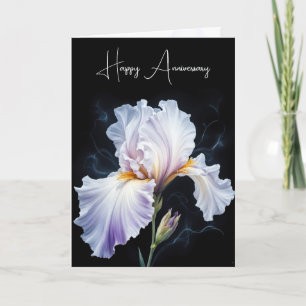 Happy Anniversary Purple Iris Blossom Card