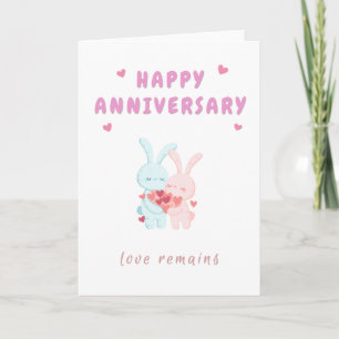 Happy Anniversary Rabbit in Love Card