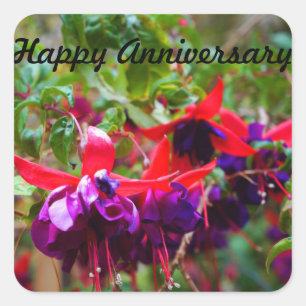 Happy Anniversary Red & Purple Fuchsia #2 Stickers
