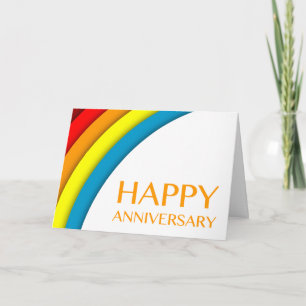 happy anniversary (retro rainbow) card