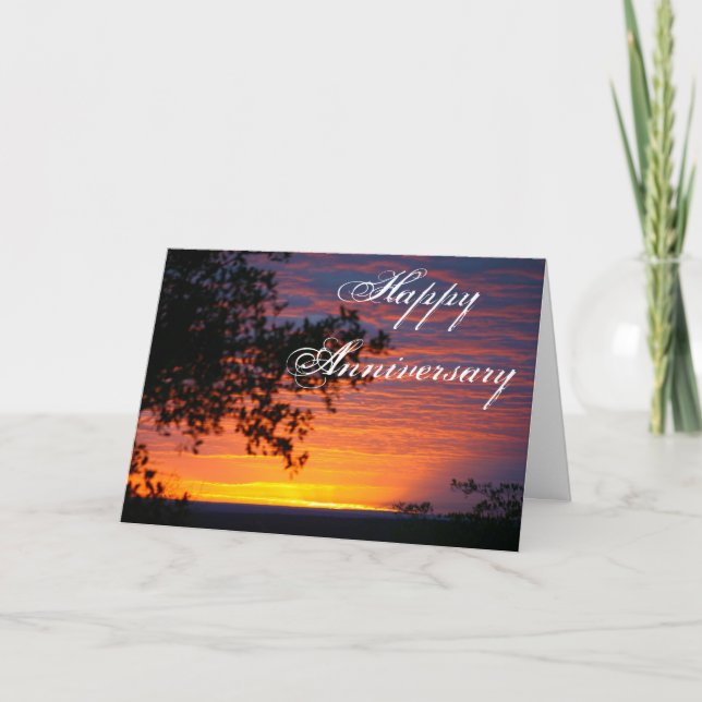 Happy Anniversary Sable Sunset Card (Front)