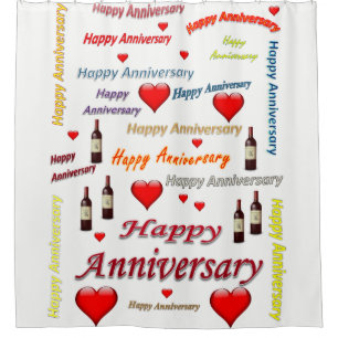 Happy Anniversary Shower curtain