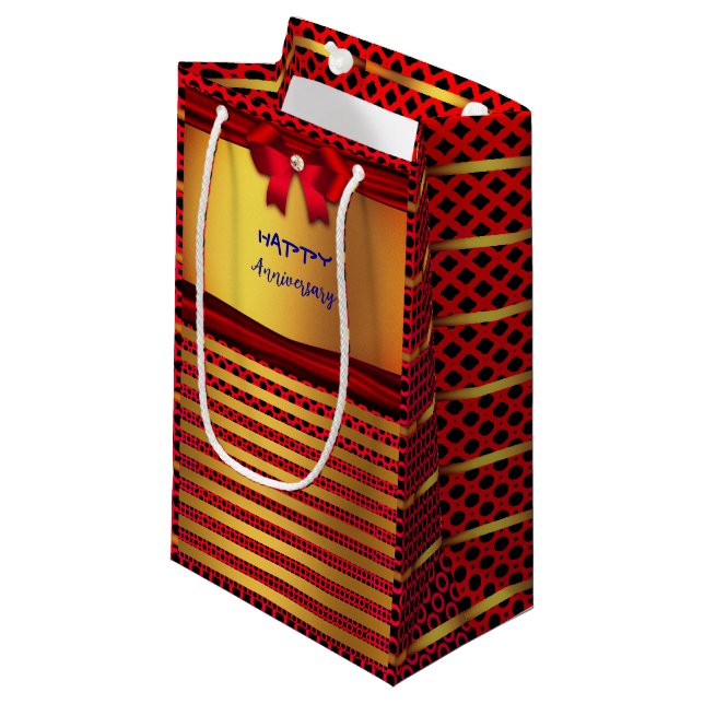 Happy Anniversary -  Small Gift Bag (Front Angled)