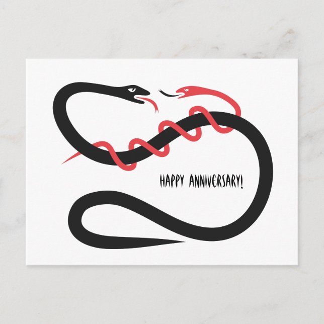 Happy anniversary snakes! postcard (Front)
