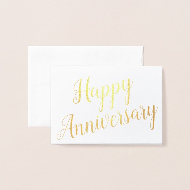 Happy Anniversary Special Occasion Custom Greeting Foil Card (Front With Envelope)