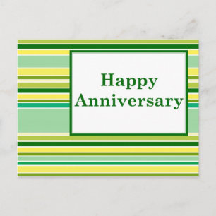 happy anniversary : spring striped postcard