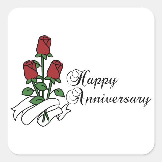 Happy Anniversary Square Sticker (Front)