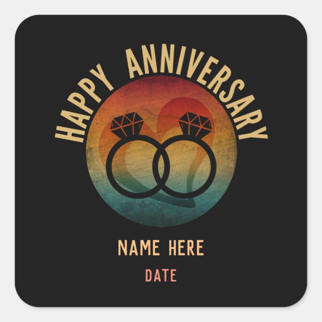 happy anniversary  square sticker (Front)