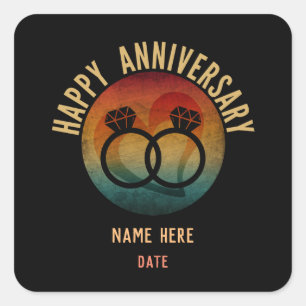 happy anniversary  square sticker