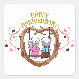 Happy Anniversary Square Sticker