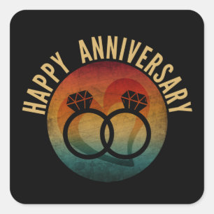 happy anniversary  square sticker