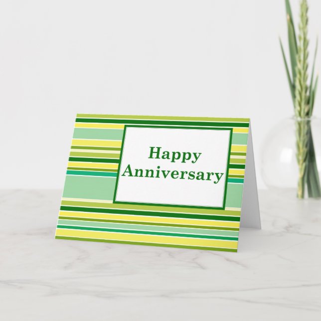 Happy Anniversary : Striped : Card (Front)