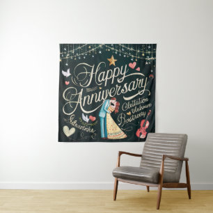 Happy Anniversary Tapestry