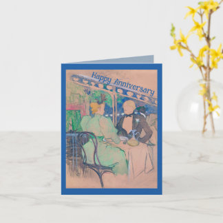 HAPPY ANNIVERSARY TO FRIENDS/ ELEGANT COUPLE CARD