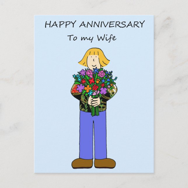 Happy Anniversary to Lesbian Wife. Postcard (Front)