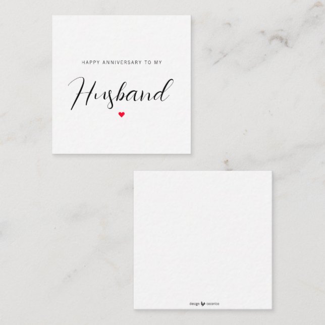 Happy Anniversary To My Husband  Enclosure Card (Front/Back)