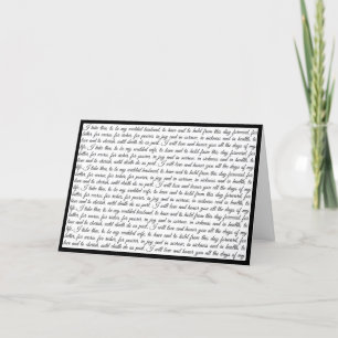 Happy Anniversary to my Husband, Wedding Vows Thank You Card