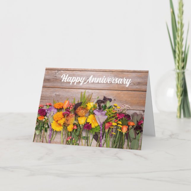 **HAPPY ANNIVERSARY TO WIFE OR HUSBAND** CARD (Front)