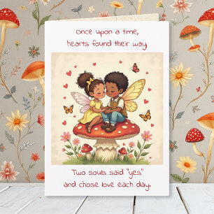 Happy Anniversary Vintage Cottage Core Fairy Poem Card