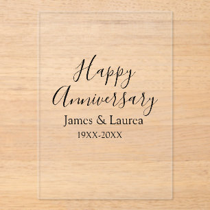 Happy anniversary wedding name date year simple mi acrylic invitations