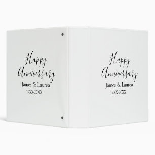 Happy anniversary wedding name date year simple mi binder