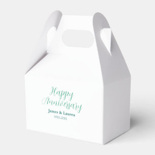 Happy anniversary wedding name date year simple mi favor box