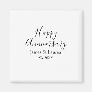 Happy anniversary wedding name date year simple mi magnet