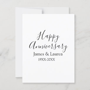 Happy anniversary wedding name date year simple mi postcard