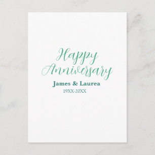 Happy anniversary wedding name date year simple mi postcard