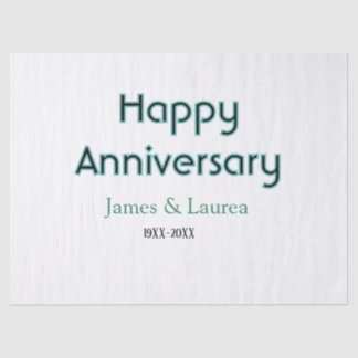 Happy anniversary wedding name date year simple mi tissue paper