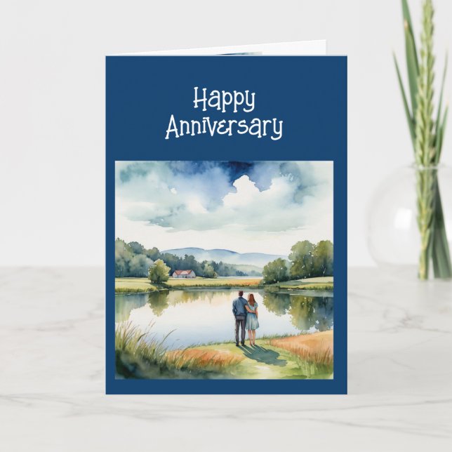 Happy Anniversary Wishing Love Happiness Holiday Card (Front)