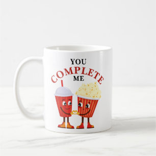 Happy Anniversary! You complete me. Popcorn Soda Coffee Mug