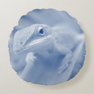Happy Anole Round Pillow