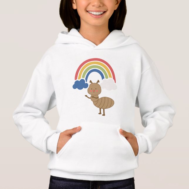 Happy Ant and Rainbow - Cute Cartoon Design (Front)